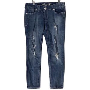 Seven7 Women Blue Rhinestones Jeans Pants